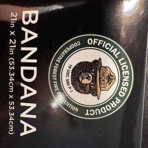 Vintage Smokey Bear Bandana | 100% Cotton | 21"x21" - Picture 3 of 6